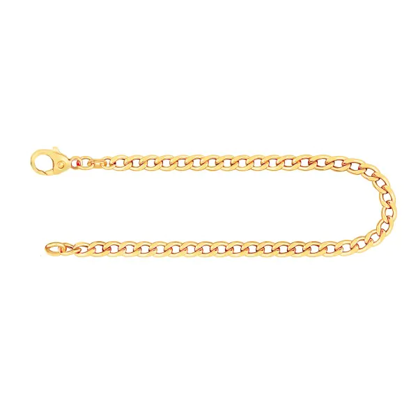 Armband als Panzerkette hohl in Gelbgold 585 / 14K, 18,5 cm lang, 3,6 mm breit, Gewicht ca. 3.3 g.