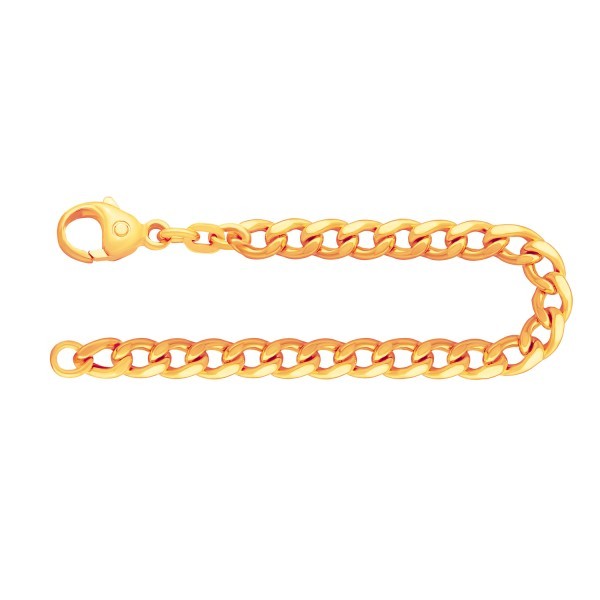 Armband als Panzerkette hohl in Gelbgold 375 / 9K, 21 cm lang, 4,7 mm breit, Gewicht ca. 5.4 g.