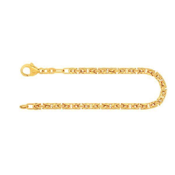 Armband als Königskette in Gelbgold 585 / 14K, 18,7 cm lang, 3 mm breit, Gewicht ca. 11 g.