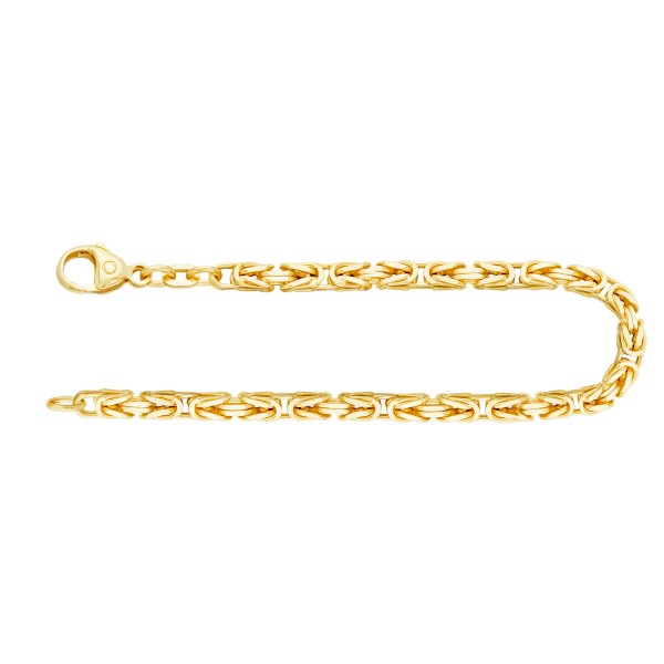 Armband als Königskette in Gelbgold 750 / 18K, 19 cm lang, 3,2 mm breit, Gewicht ca. 16.9 g.