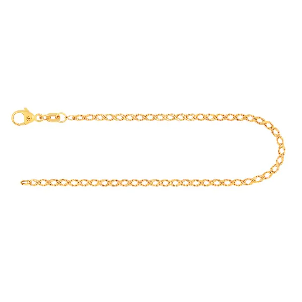 Armband als Zwillingspanzerkette in Gelbgold 585 / 14K, 18 cm lang, 2.1 mm breit, Gewicht ca. 1.5 g.