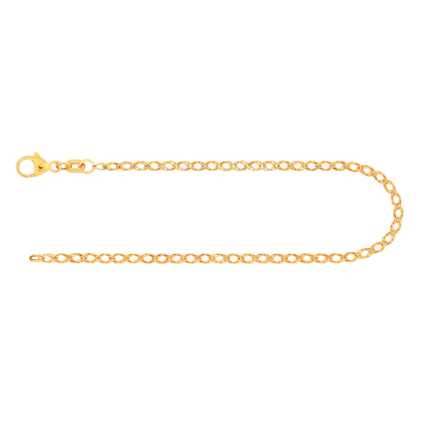 Armband als Zwillingspanzerkette in Gelbgold 333 / 8 Karat, 21 cm lang, 2.1 mm breit, Gewicht ca. 1.4