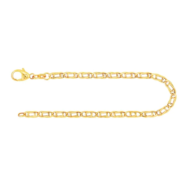 Armband als Tigeraugenkette hohl in Gelbgold 333 / 8K, 20 cm lang, 3.8 mm breit, Gewicht ca. 2.5 g.