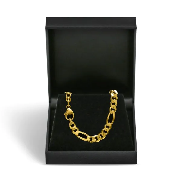 Armband als Figarokette diamantiert in Gelbgold 750 / 18K, 19 cm lang, 5,3 mm breit, Gewicht ca. 15.8 g.