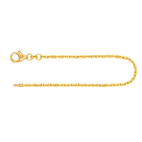 Armband als Ankerkette diamantiert in Gelbgold 333 / 8 K, 18 cm lang, 1,8mm breit, Gewicht ca. 2.7 g.