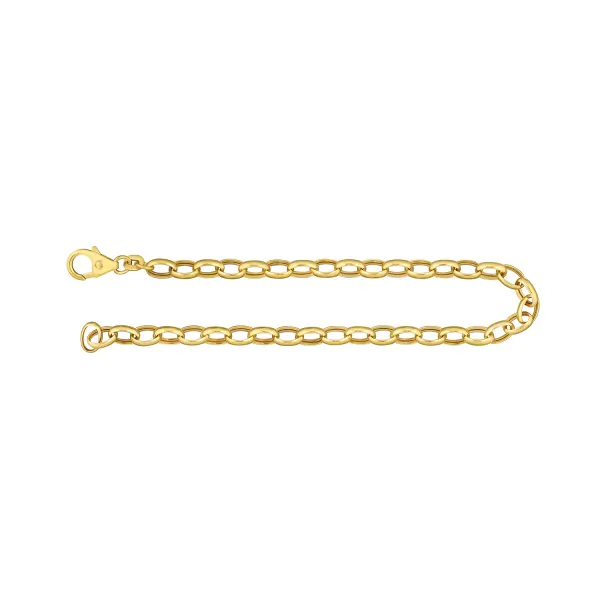 Armband als Erbskette hohl in Gelbgold 333 / 8K, 21 cm lang, 4,5 mm breit, Gewicht ca. 2.7 g.