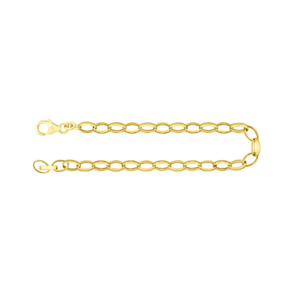 Armband als Erbskette in Gelbgold 333 / 8K, 21 cm lang, 5 mm breit, Gewicht ca. 6.1 g.