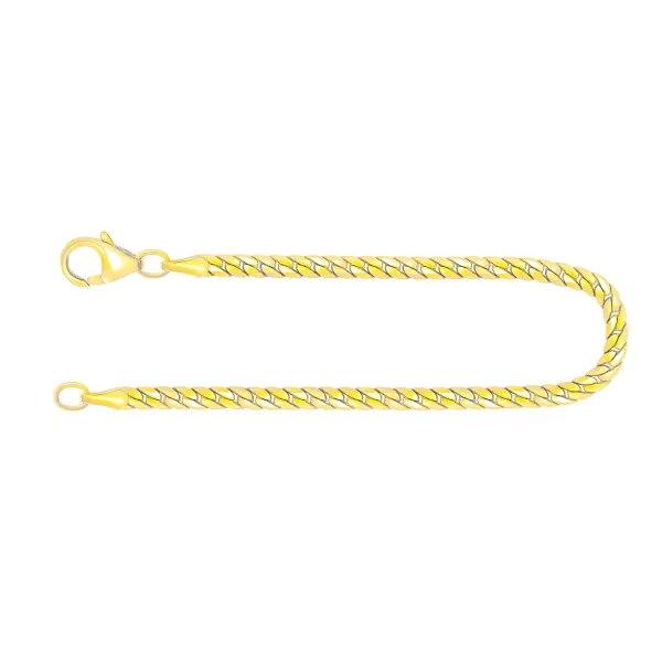 Armband als Panzerkette weit in Gelbgold 585 / 14K, 21 cm lang, 3,6 mm breit, Gewicht ca. 7.8 g.