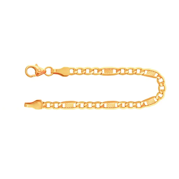 Armband als Fantasiekette in Gelbgold 585 / 14K, 20 cm lang, 3,5 mm breit, Gewicht ca. 2.4 g.