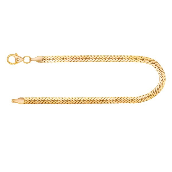Armband als Panzerkette hohl in Gelbgold 585 / 14K, 19 cm lang, 3 mm breit, Gewicht ca. 2.3 g.