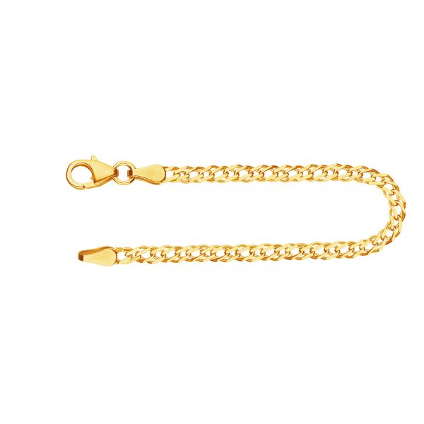 Armband als Zwillingspanzerkette in Gelbgold 333 / 8K, 19 cm lang, 2,9 mm breit, Gewicht ca. 2.1 g.