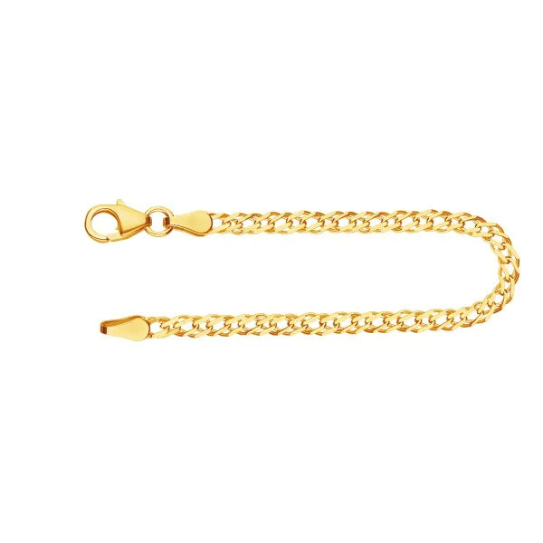 Armband als Zwillingspanzerkette in Gelbgold 333 / 8 K, 22 cm lang, 2,9mm breit, Gewicht ca. 2.4 g.