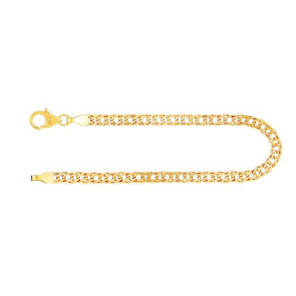Armband als Zwillingspanzerkette in Gelbgold 333 / 8K, 18,5 cm lang, 3,9 mm breit, Gewicht ca. 3.6 g.