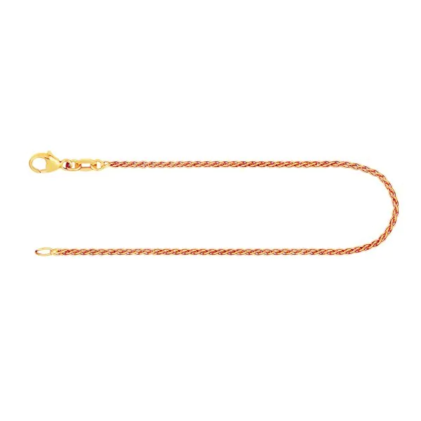 Armband als Zopfkette in Gelbgold 585 / 14K, 18,5 cm lang, 1,7 mm breit, Gewicht ca. 2.2 g.