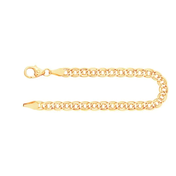 Armband als Zwillingspanzerkette in Gelbgold 375 / 9K, 18 cm lang, 3,9 mm breit, Gewicht ca. 1.8 g.