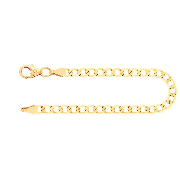 Armband als Panzerkette facettiert in Gelbgold 585 / 14K, 21 cm lang, 3,1 mm breit, Gewicht ca. 3 g.