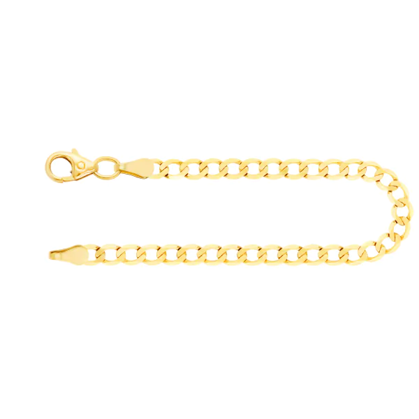 Armband als Panzerkette facettiert in Gelbgold 585 / 14 Karat, 20 cm lang, 3.1 mm breit, Gewicht ca. 3 g.