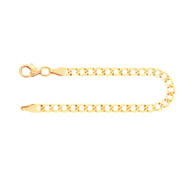 Armband als Panzerkette facettiert in Gelbgold 585 / 14K, 19 cm lang, 3,1 mm breit, Gewicht ca. 2.8 g.