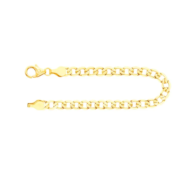 Armband als Panzerkette facettiert in Gelbgold 333 / 8 K, 22 cm lang, 5mm breit, Gewicht ca. 5.6 g.