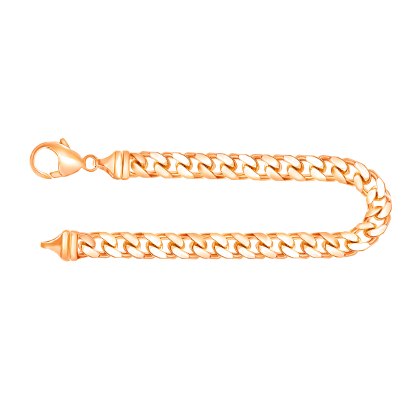 Armband als Panzerkette 4-seitig diamantiert in Gelbgold 585 / 14K, 19 cm lang, 6 mm breit, Gewicht ca. 24.9 g.