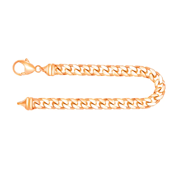 Armband als Panzerkette 4-seitig diamantiert in Gelbgold 585 / 14K, 19 cm lang, 6 mm breit, Gewicht ca. 24.9 g.