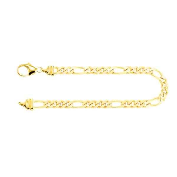 Armband als Figarokette diamantiert in Gelbgold 750 / 18K, 22 cm lang, 4,3 mm breit, Gewicht ca. 12.5 g.