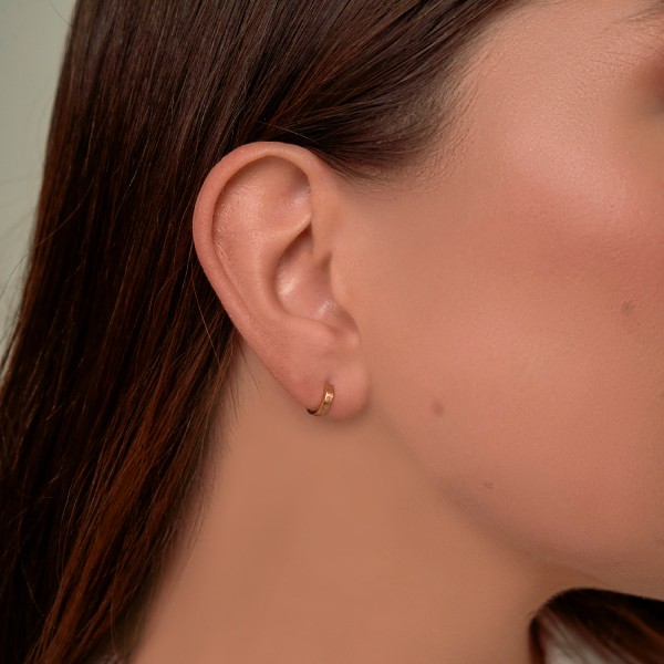 Ohrringe, Creolen, Rotgold 750 / 18K, Außendurchmesser 9.1 mm, Breite 2.3 mm, Gewicht ca. 1.4 g