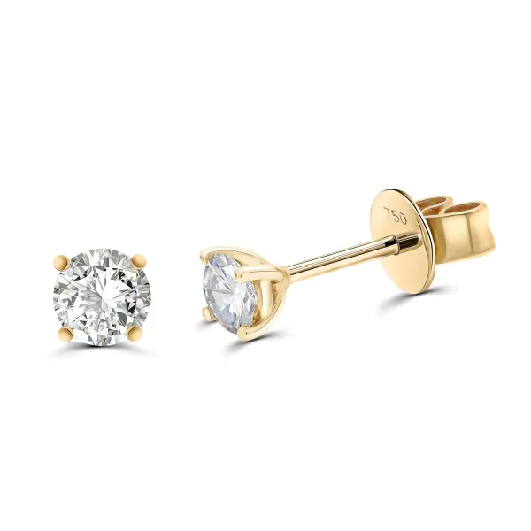 0,20 Karat Diamant Ohrstecker Gelbgold in 3 mm