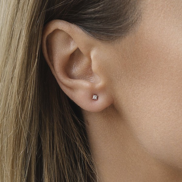 0,10 Karat Diamantohrstecker Weißgold in 1.8 mm