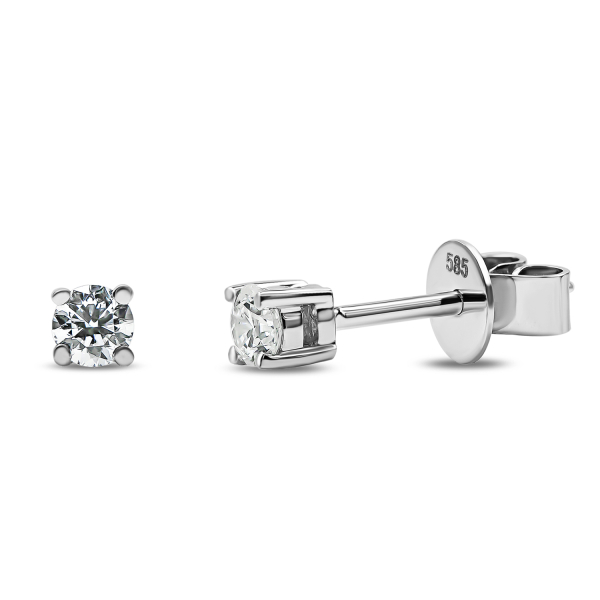 0,20 Karat Diamantohrstecker Weißgold in 3.5 mm