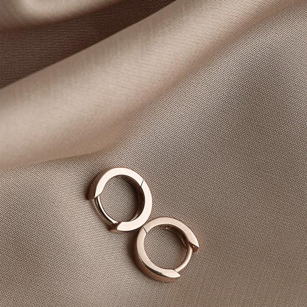 Ohrringe, Creolen, Rotgold 585 / 14K, Außendurchmesser 9 mm, Breite 2.3 mm, Gewicht ca. 1.3 g