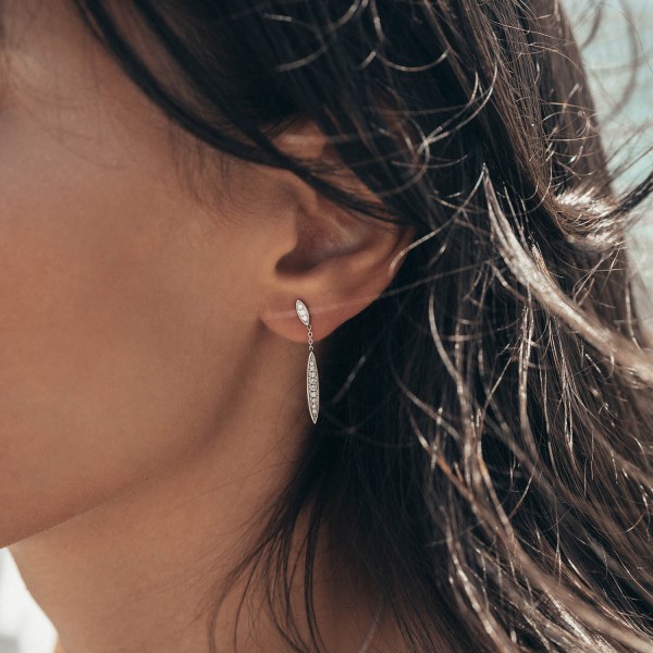 0,20 Karat Diamantohrstecker Weißgold in 29.3 mm