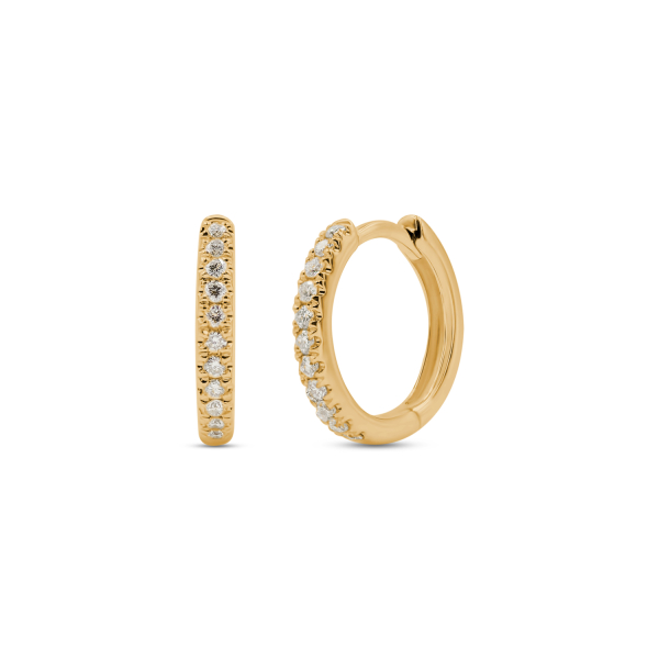 0,13 Karat Diamant Creolen Gelbgold in 11 mm