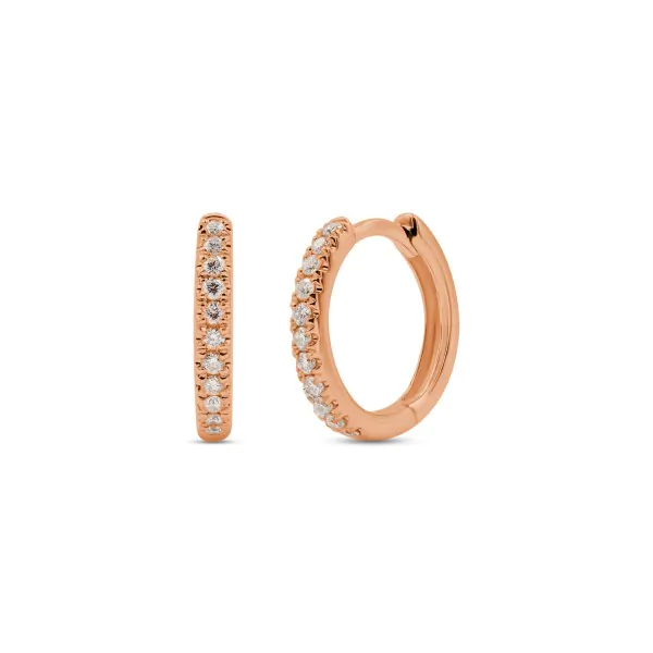 0,13 Karat Diamant Creolen Rotgold in 11.2 mm