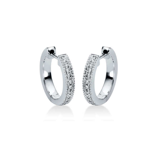 0,15 Karat Diamant Creolen Weißgold in 11 mm