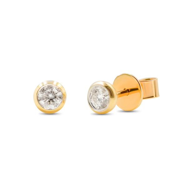 0,30 Karat Diamantohrstecker Gelbgold in 4.5 mm