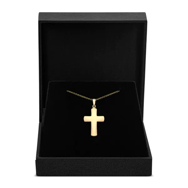 Anhänger Kreuz glanz , Gelbgold 585 / 14K, Höhe 20 mm, Gewicht ca. 0,97 g