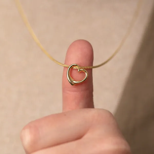 Anhänger Schwingendes Herz Gelbgold 7 mm