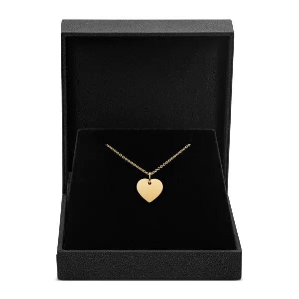 Anhänger Gravurplatte herzform seidenmatt Gelbgold 11 mm
