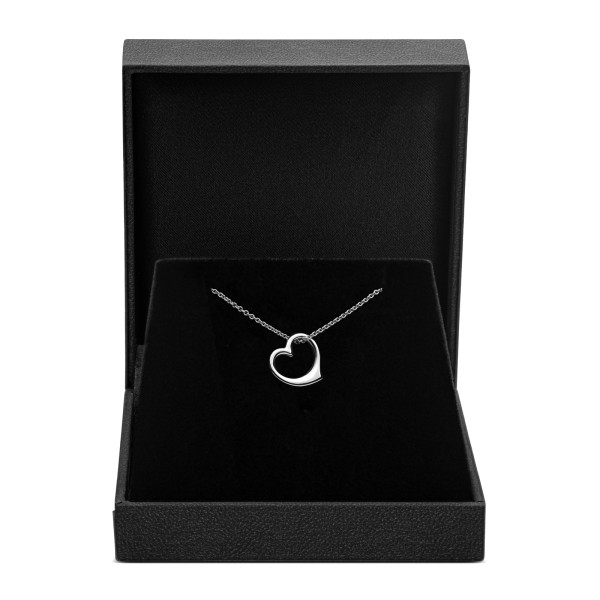 Anhänger Schwingendes Herz , Weißgold 585 / 14K, Höhe 12 mm, Gewicht ca. 0,39 g