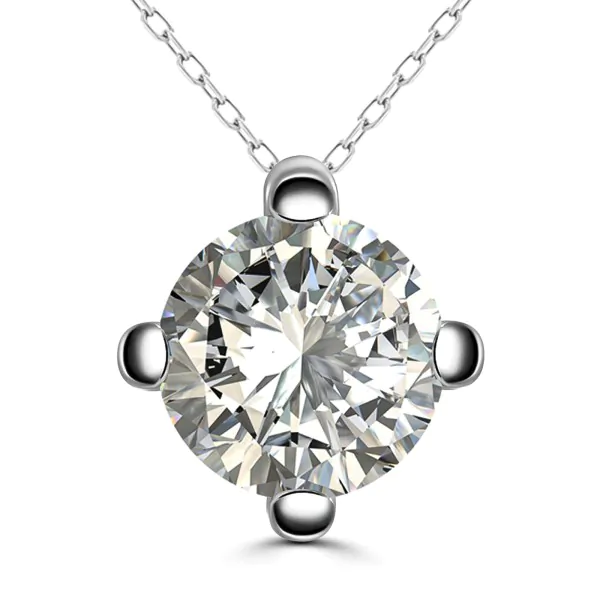 0,2 Karat Diamant Anhänger 4-er Krappe, Weißgold 585 / 14K, Höhe 6.4 mm, Breite 4.7 mm, Gewicht ca. 0.18 g