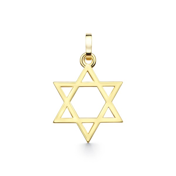 Anhänger Davidstern, Gelbgold 585 / 14K, Höhe 16 mm, Gewicht ca. 0,87 g