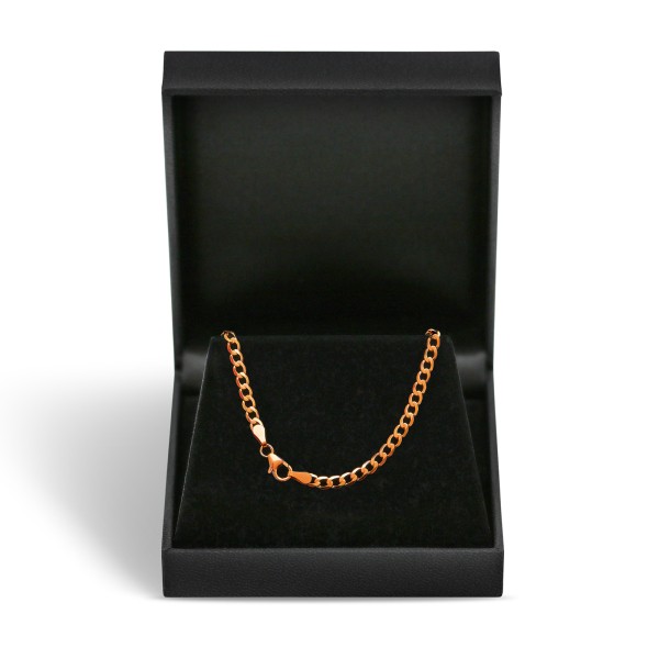 Goldkette als Panzerkette facettiert in Rotgold 585 / 14K, 55 cm lang, 3,1 mm breit, Gewicht ca. 7 g.