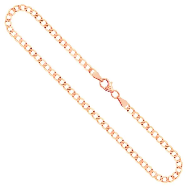 Goldkette als Panzerkette facettiert in Rotgold 585 / 14K, 45 cm lang, 3,1 mm breit, Gewicht ca. 6.5 g.