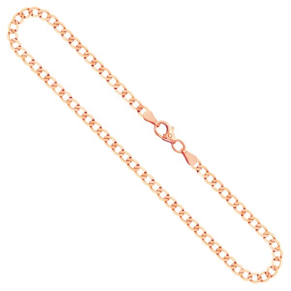 Goldkette als Panzerkette facettiert in Rotgold 585 / 14K, 50 cm lang, 3,1 mm breit, Gewicht ca. 6.9 g.