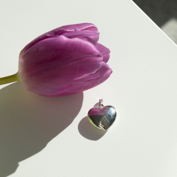 Anhänger Herz, Weißgold 585 / 14K, Höhe 16.5 mm, Breite 16.9 mm, Gewicht ca. 1.32 g