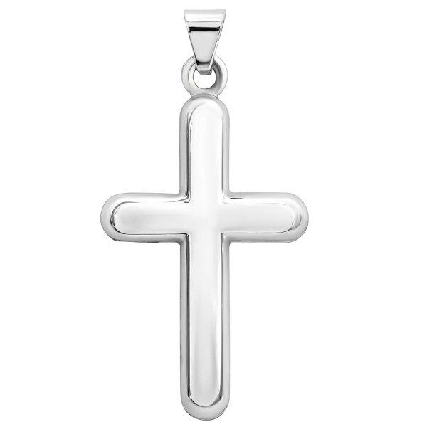Anhänger Kreuz poliert, Weißgold 585 / 14K, Höhe 21.0 mm, Breite 13.9 mm, Gewicht ca. 0.99 g