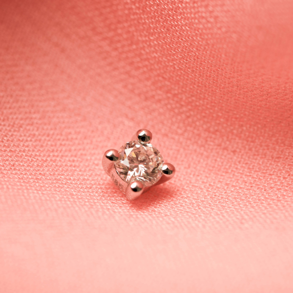 0,15 Karat Diamant Anhänger 4-er Krappe, Weißgold 585 / 14K, Höhe 5.5 mm, Breite 5.1 mm, Gewicht ca. 0.19 g
