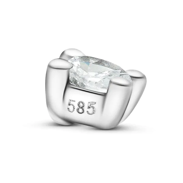 0,2 Karat Diamant Anhänger 4-er Krappe, Weißgold 585 / 14K, Höhe 6.4 mm, Breite 4.7 mm, Gewicht ca. 0.18 g