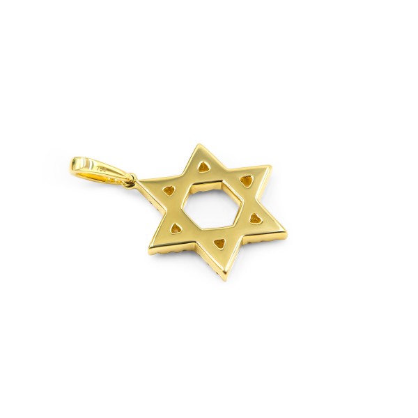 0,19 Karat Diamant Anhänger, Gelbgold 750 / 18K, Höhe 17.0 mm, Breite 12.4 mm, Gewicht ca. 1.20 g